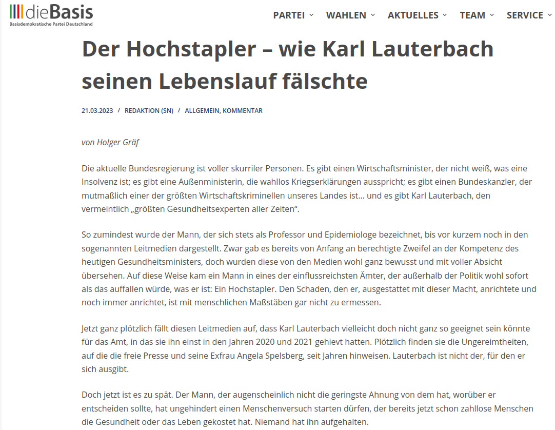 Hochstapler Lauterbach