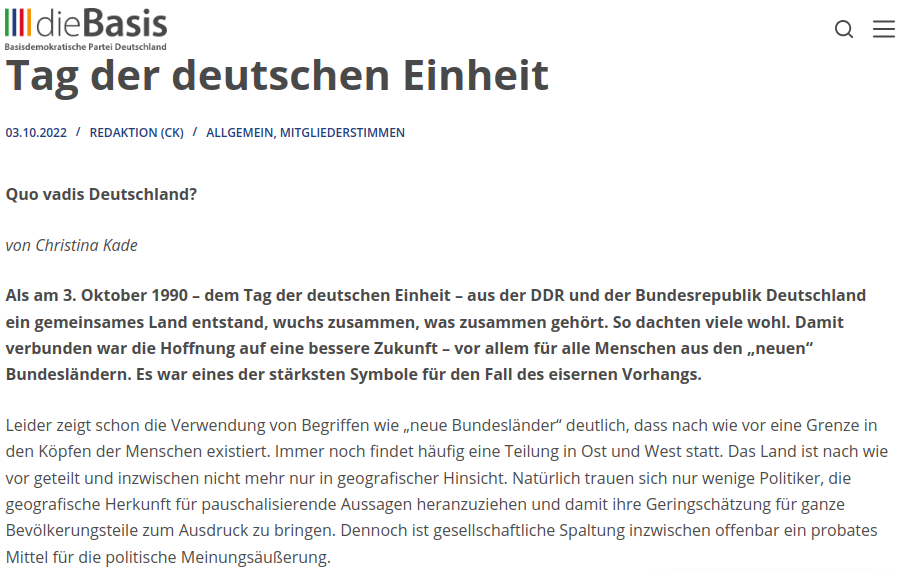 Tag der deutschen Einheit